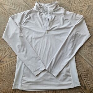 Slazenger Golf Quarter Zip Pullover Womens Medium White Long Sleeve Athletic Top